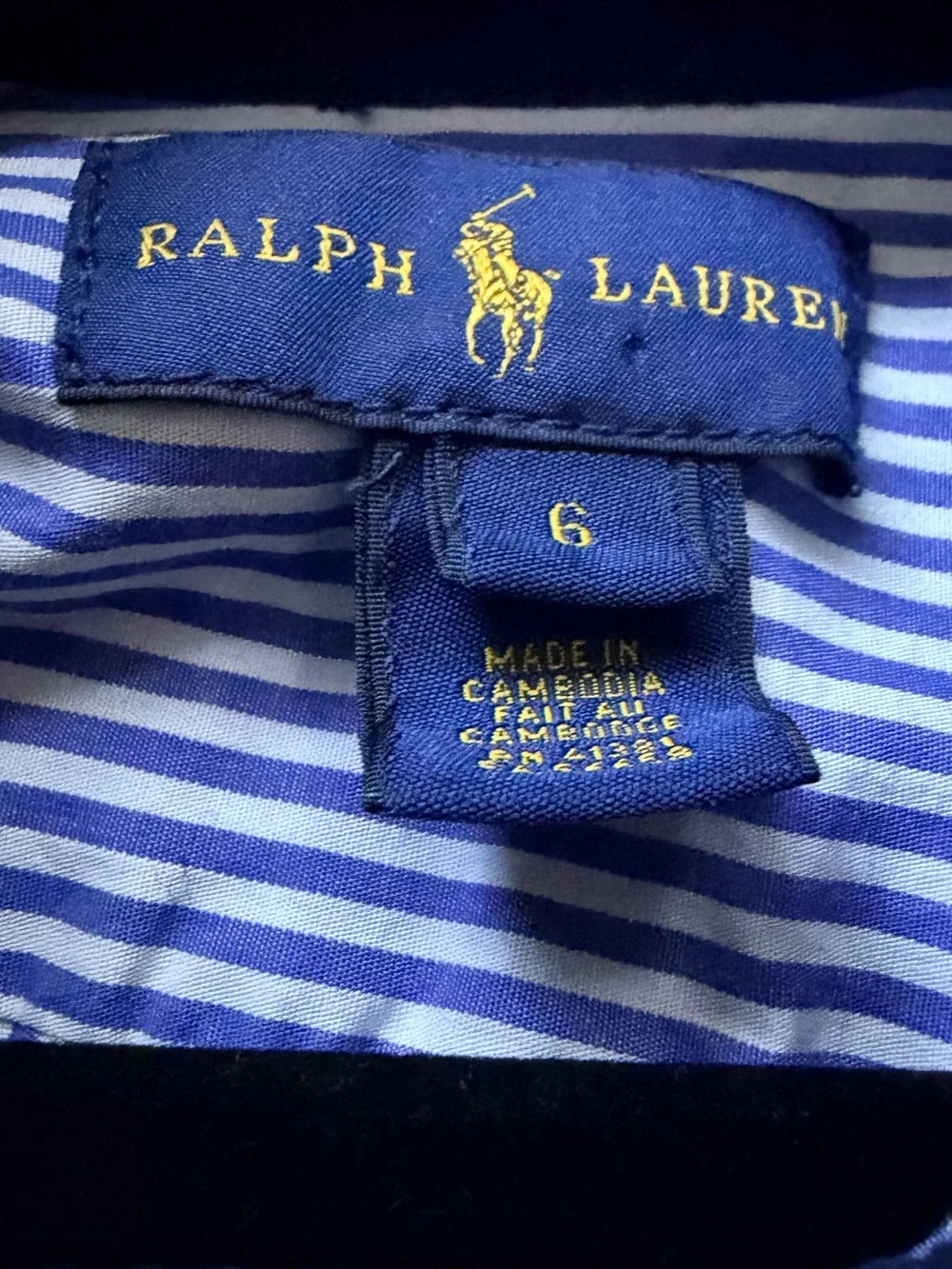 Polo Ralph Lauren Boys Striped Big Pony Yacht Club Button Down Shirt Size 6